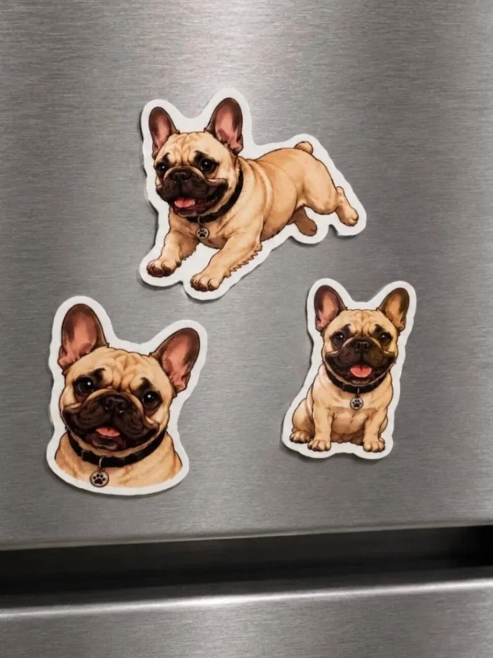 6 Flexible French Bulldog Dog Magnets 2 Sets Puppy Refrigerator Fridge Decor